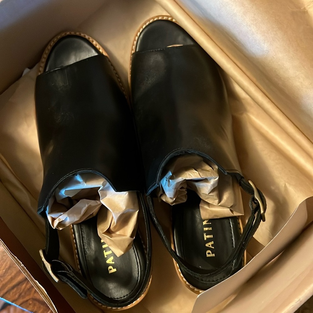 Portland leather sling back mule